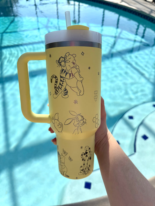 Pooh bear Stanley Engraved Tumbler 40oz, Pick your color