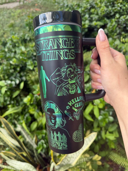 Stranger Things Cup 30oz, Side handle Engraved