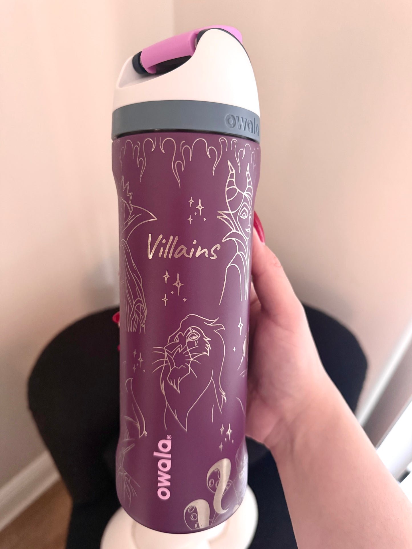 Ready to Ship Engraved Owala, Disney Villains 24oz