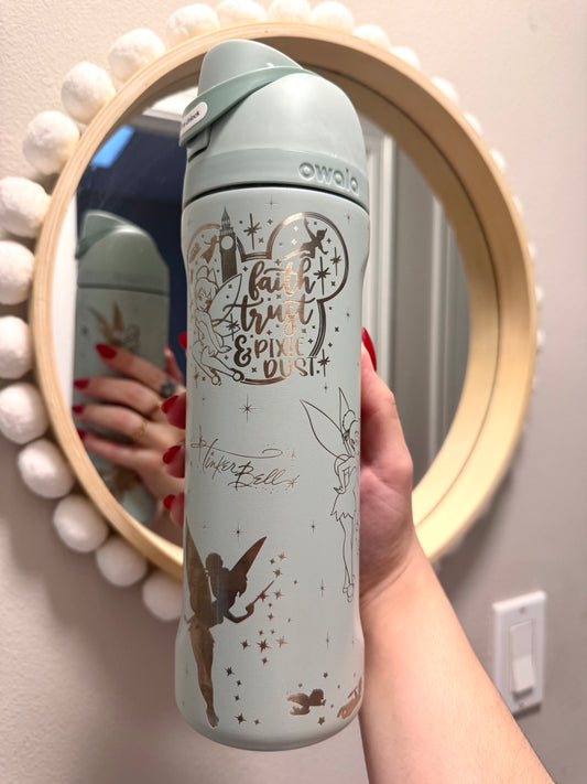 Ready to Ship Engraved Owala, Tinker Bell 24oz