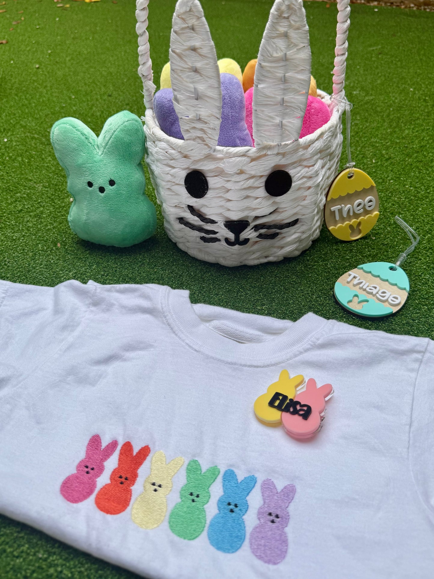 Easter Peeps Embroidered Tee Kids and Adults Sizes