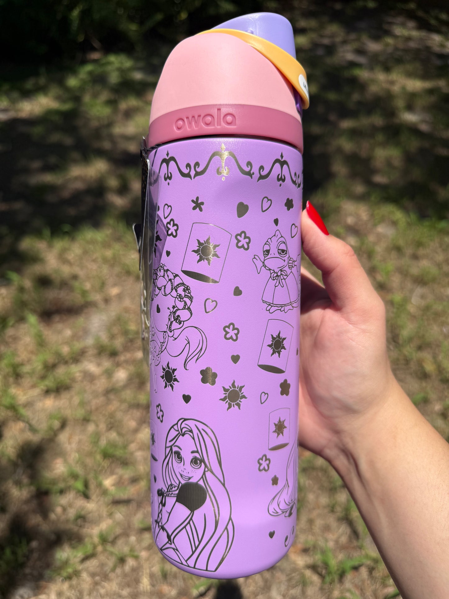 Disney Tangled Movie Princess Engraved Owala Free Sip, Rapunzel Tumbler