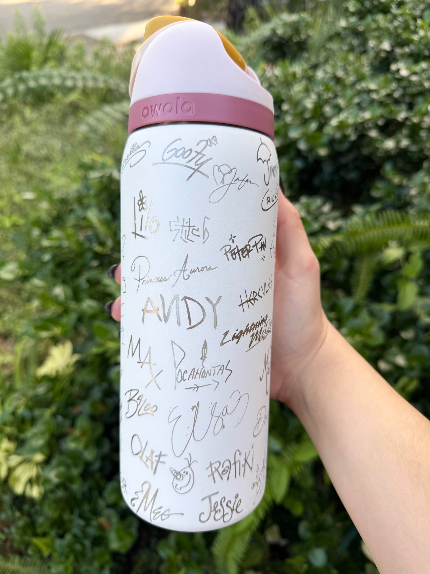 Disney Autographs All Pals Owala Engraved Free Sip, 32oz