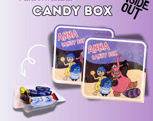 Personalized Party Favor Candy Box Inside Out Movie Theme Set of 6