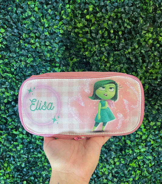 Kids Personalized Toiletry bag Disgust Inside Out Pink Custom With Your Child Name for School or Party favor, Perfect gift for girls