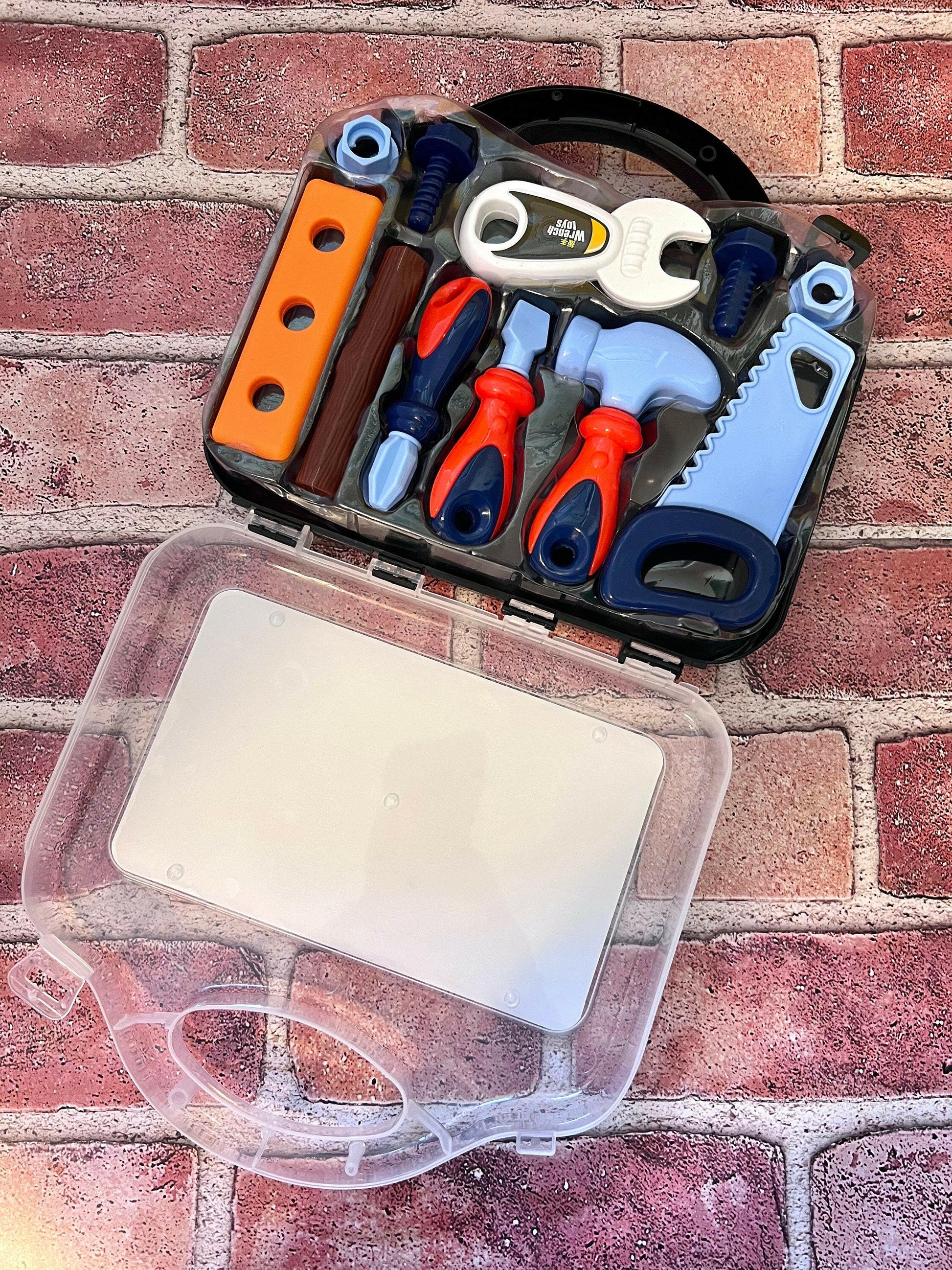 Party Favor Construction Theme Personalized Worker Tool Set, Kids Gift Trunk, Custom With Your Face Photo and Name Birthday Decor