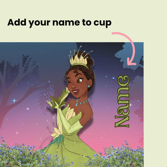 Princess Personalized 20oz Cup with Straw, Add your Name to Stainless Steel Tumbler