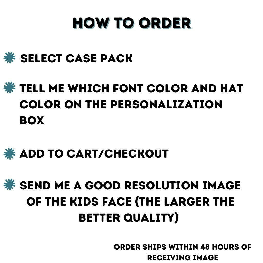 Personalized Party Hats With Face Photo and Name, for Kids Birthday parties to decorate with Balloons