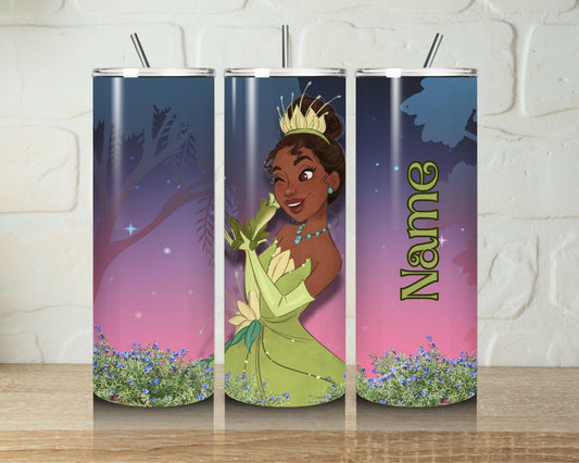Princess Personalized 20oz Cup with Straw, Add your Name to Stainless Steel Tumbler
