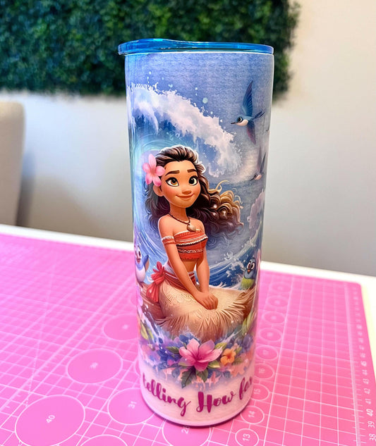 Princess Personalized 20oz Cup with Straw, Add your Name to Stainless Steel Tumbler
