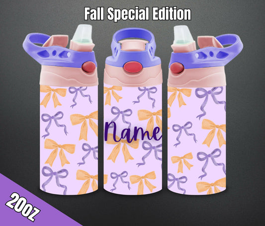 Kids Bottle Cute Halloween Coquette Fall Edition, 12oz Stainless Steel Flip Top, Perfect gift for Birthday Design your cup