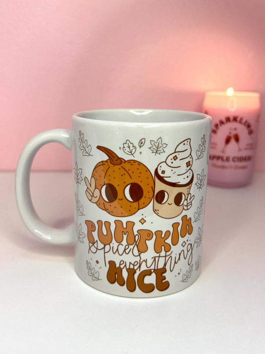 Fall Mug 11oz Pumpkin Spice Everything Nice Retro Fall Coffee Mug gift, Cozy Aesthetic, Pumpkin Spice Latte Cup