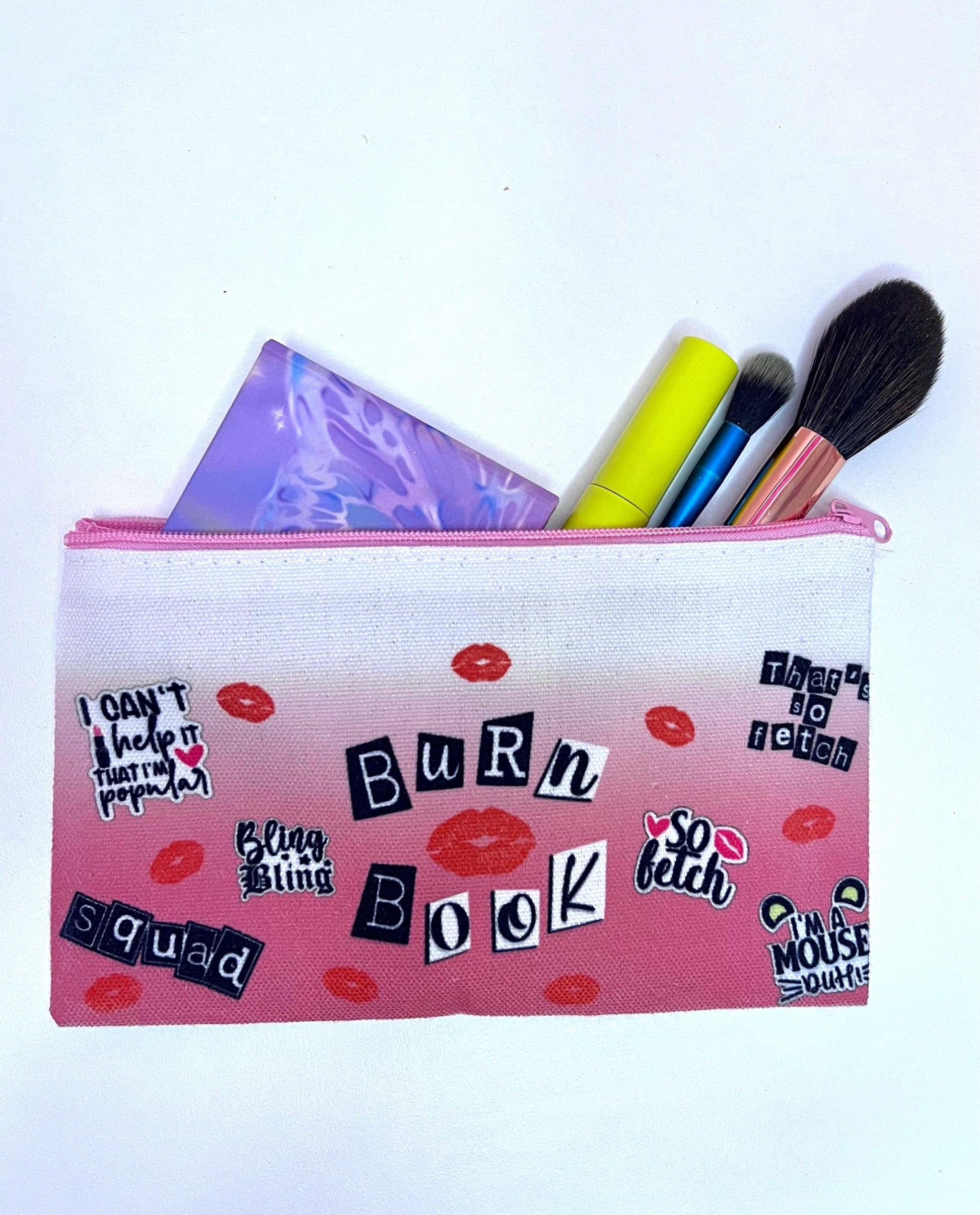 Makeup Bag, Burn Book, Mean Girls Makeup bag, Stocking Stuffer, Toiletry Bag, Makeup Organizer, Gossip, gift for her