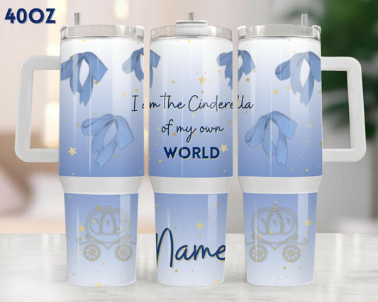 Princess 40oz Tumbler, Water Bottle with Handle for women, Personalized tumbler for girls