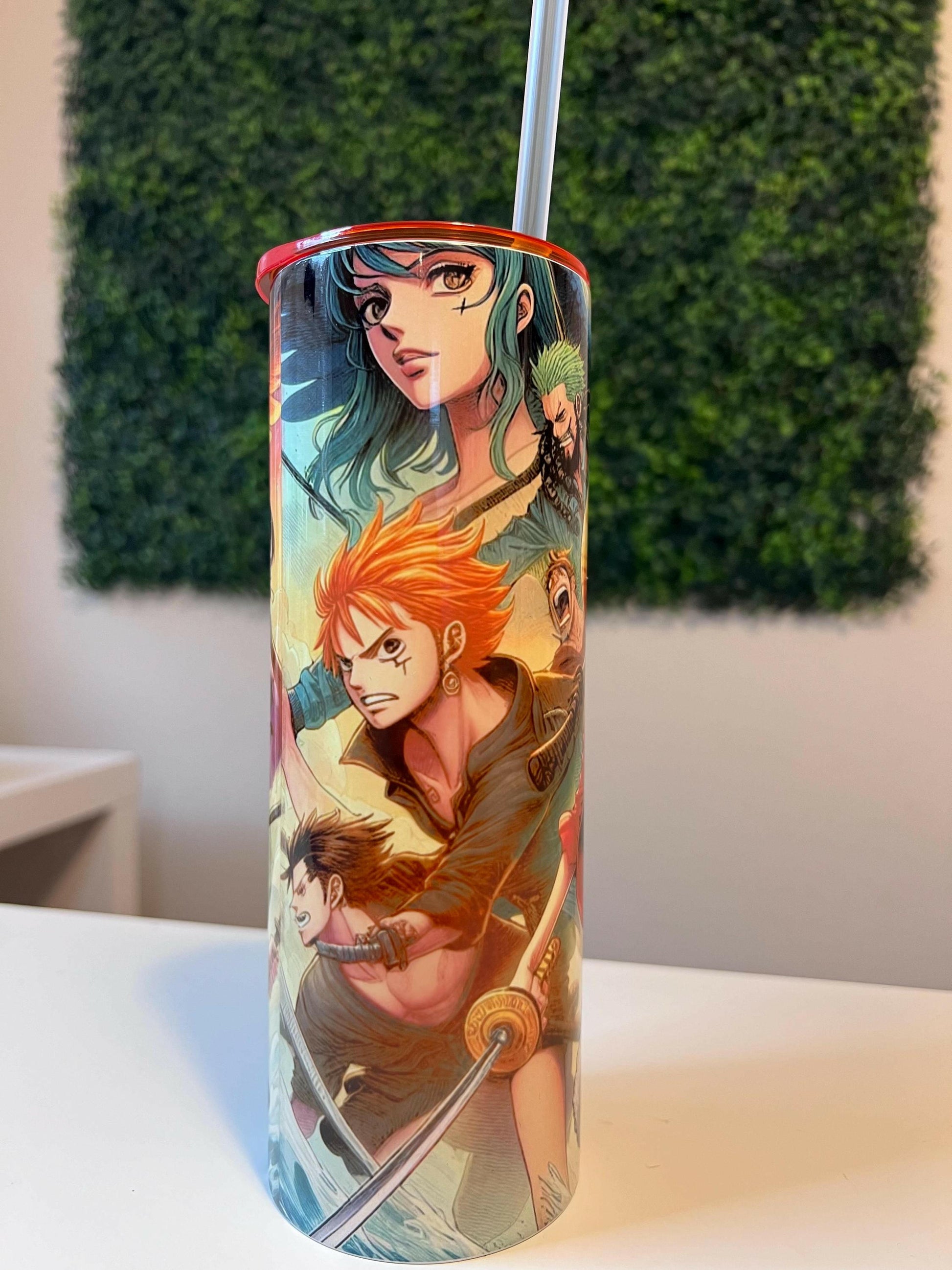 One Piece Cup Inspired Anime 20oz Tumbler, Monkey Luffy, Captain of the Straw Hat, Cosplay Gift