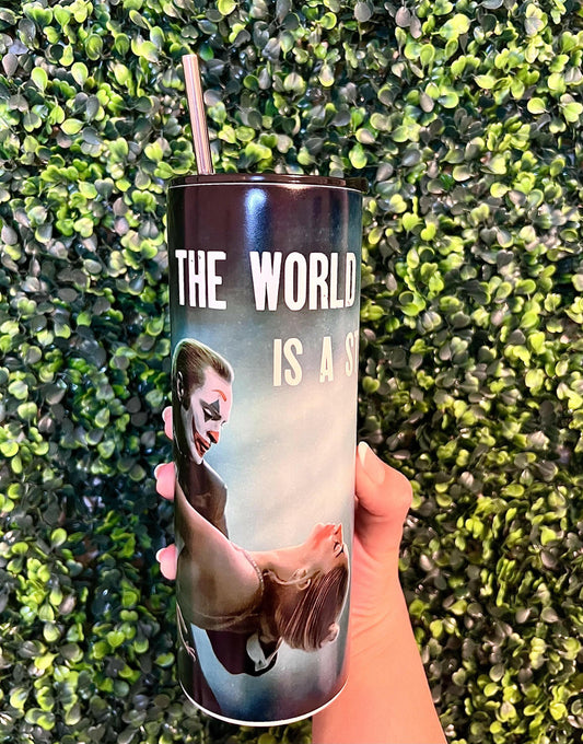 Joker Glow in the Dark Cup 20oz Folie Joker Harley Tumbler Coffee Cup Insulated Travel Mug, Villain gift