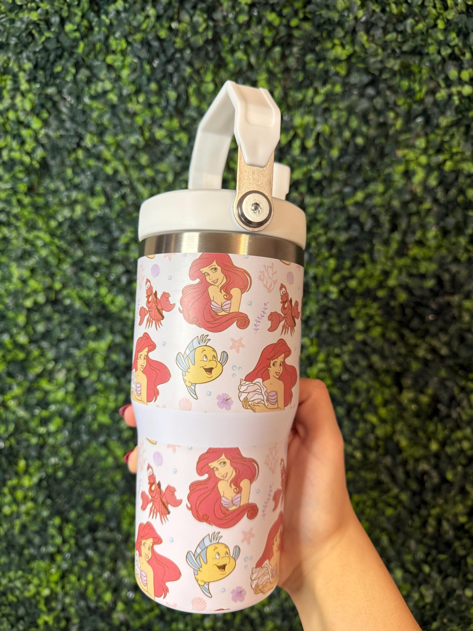 Kids Tumbler 20oz Flip Straw Water Bottle, Little Mermaid, Ariel, Tumbler with Handle, perfect Birthday Gift, Mermaid Princess