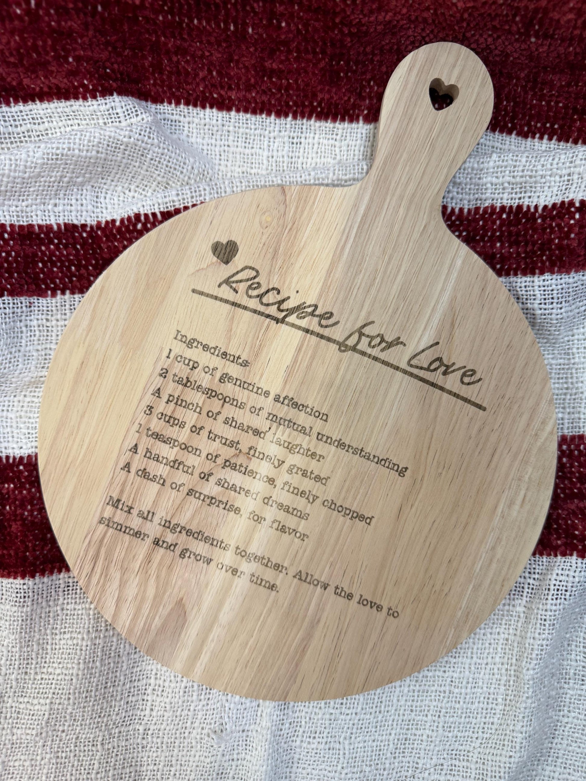 Personalized Charcuterie Board 4pc Set, Love Recipe Board, Custom Wedding gift, Custom Cheese Board, Custom Valentines gift