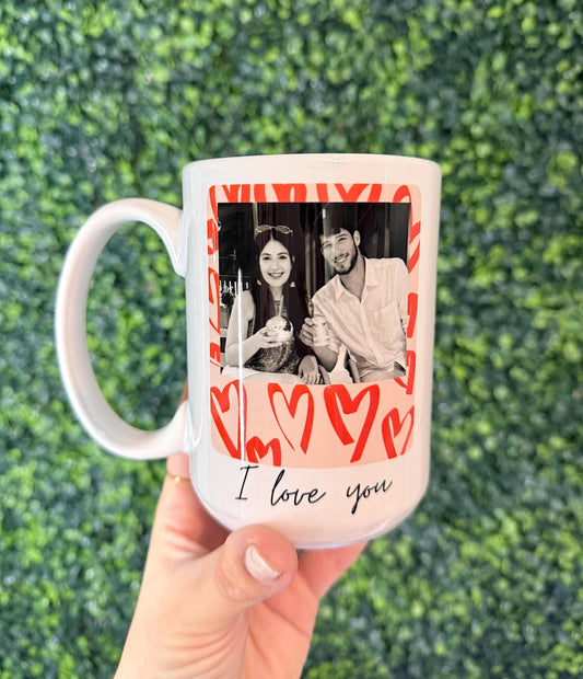 Custom Photo Coffee Mug Gift, Couples Mug, I love you mug, Gift for him for her Couples