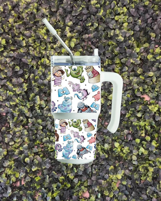 Kids Tumbler 20oz Cup with Handle, Monsters Inc Water Bottle, Sullivan Mike Wazowski tumbler, perfect Birthday Gift