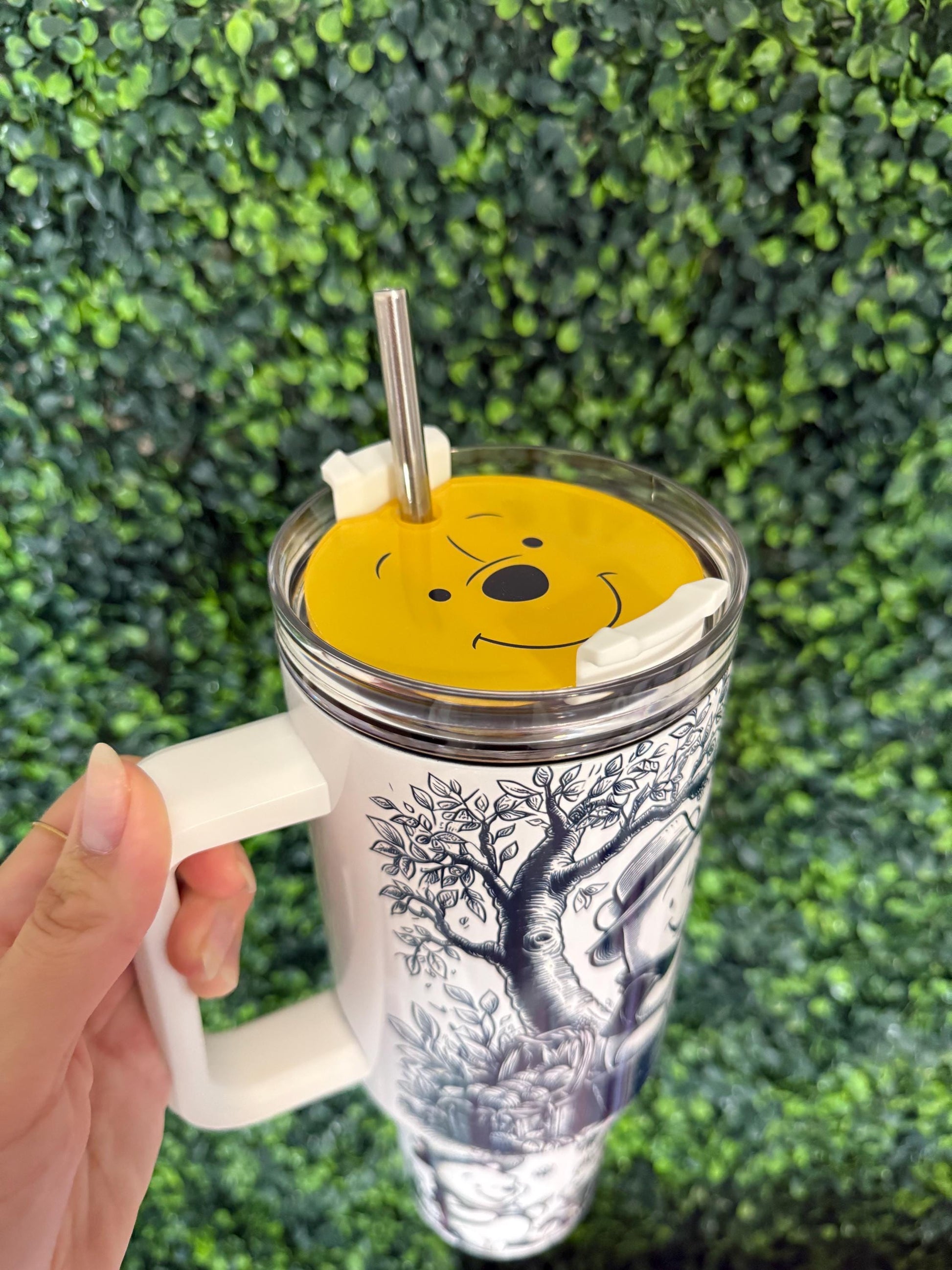 Winnie the Pooh, Tumbler 40oz, Stainless Steel Cup with Handle, Bear Water Bottle, Pooh bear, perfect gift for her