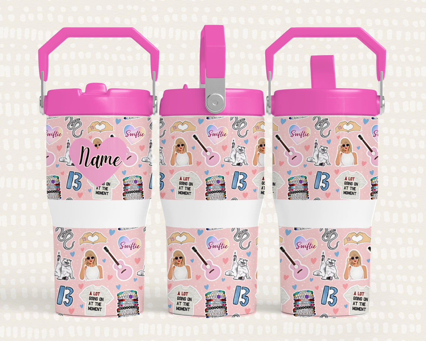 Kids Tumbler 20oz Flip Straw Water Bottle, Swiftie, Tumbler with Handle, Eras Tour, perfect Birthday Gift, Mermaid Princess, Back to school
