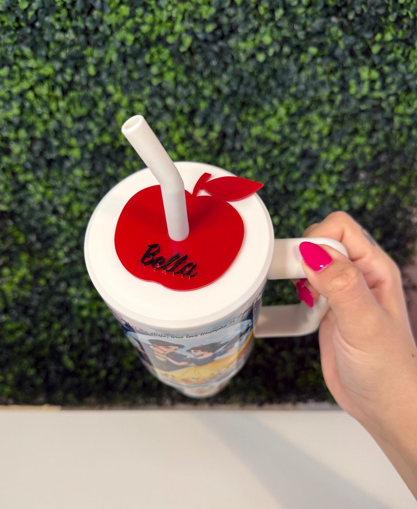 Snow White Princess Tumbler, 40oz Personalized Tumbler with Handle, Dwarf Character, Stainless Steel Cup
