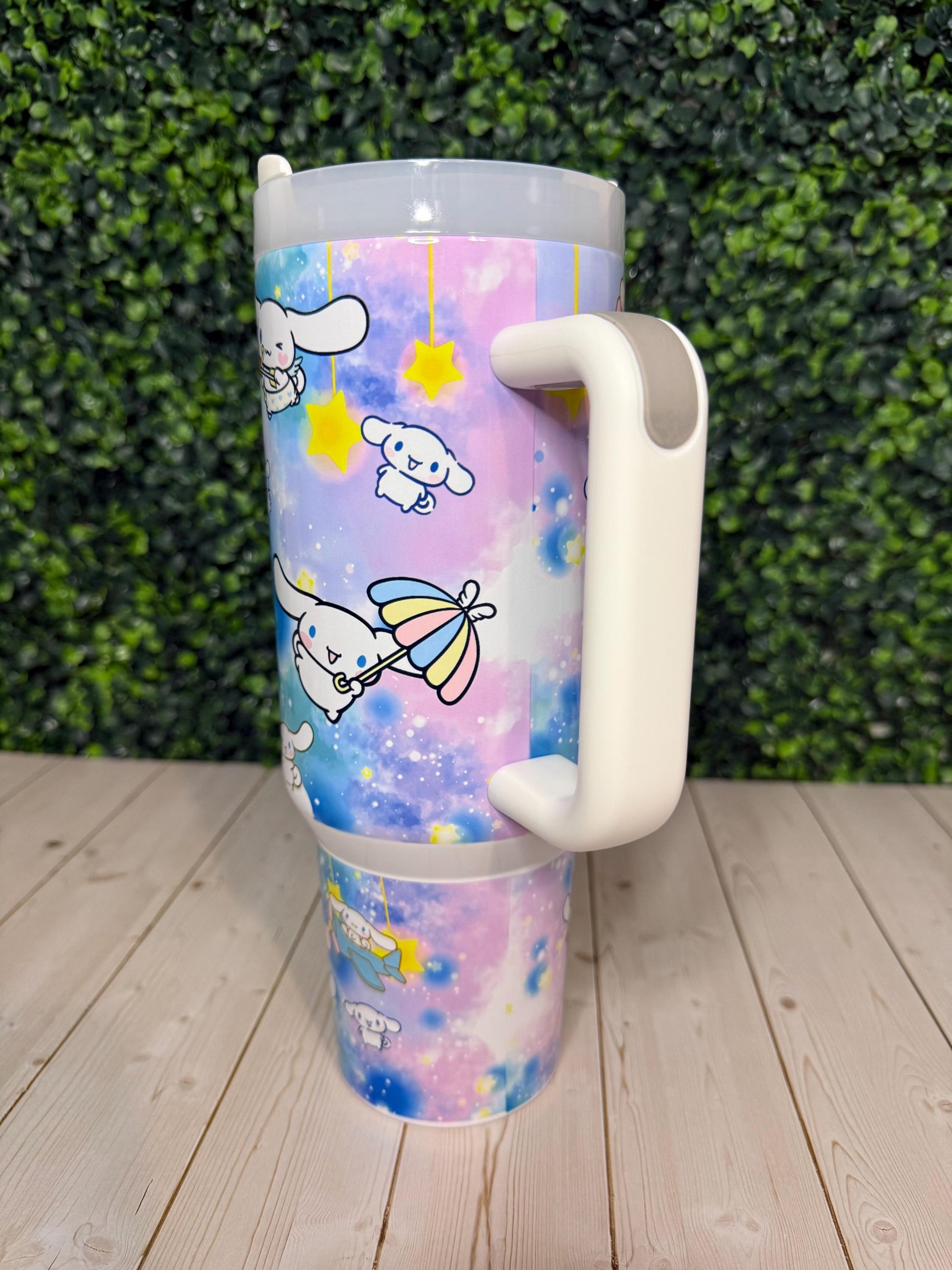 Cinnamoroll Tumbler 40oz with Handle, HK, Cinnamon Roll and friends, Rainbow tumbler, Kawaii tumbler, Kitty and friends, Kawaii gift