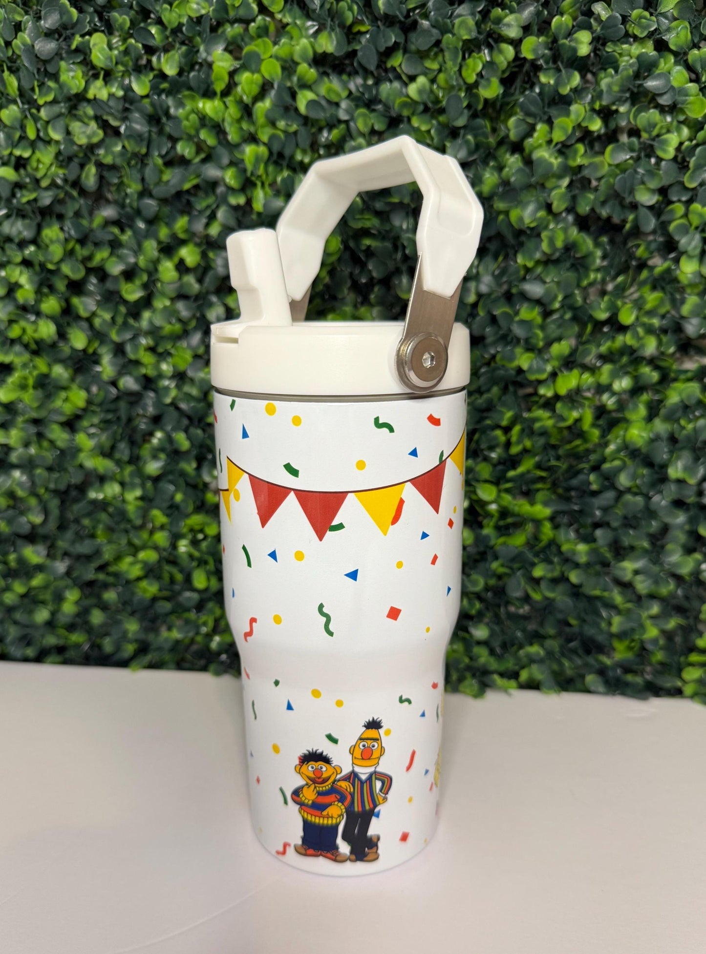 Kids Tumbler 20oz Cup with Handle, Elmo Sesame Street Cookie Monster, Kids Water Bottle, perfect Birthday Gift for Back to school
