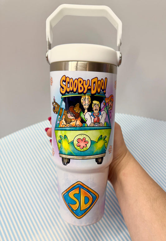 Cartoon Characters 30oz Tumbler, Mystery Dog Gang, Leak proof with Handle, Cartoon gift, 70s and 80s Cartoon