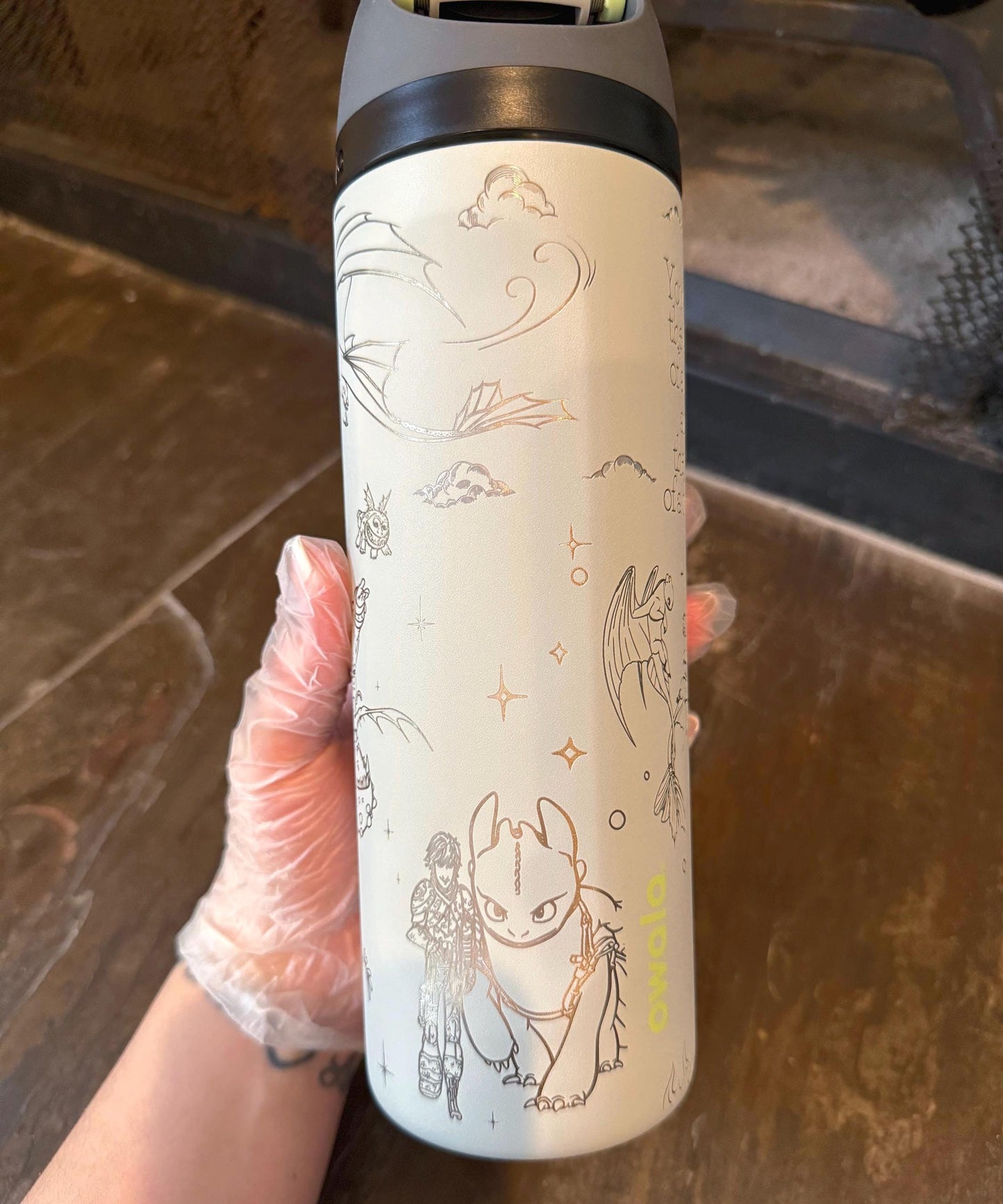 Custom Engraved Owala, Toothless and Hiccup, 24oz Free Sip, Laser Engraved, Dragon Tumbler, How to train your dragon engraved gifts