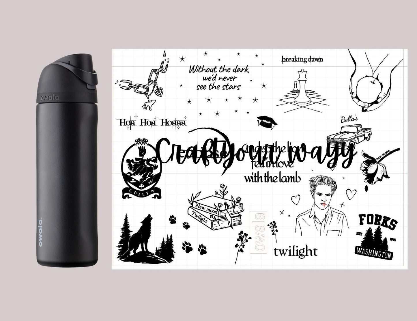 Custom Engraved Owala, Vampire Bella Edward, Owala Free Sip, Laser Engraved, Bella Edward Vampire Tumbler, Vampire engraved gifts