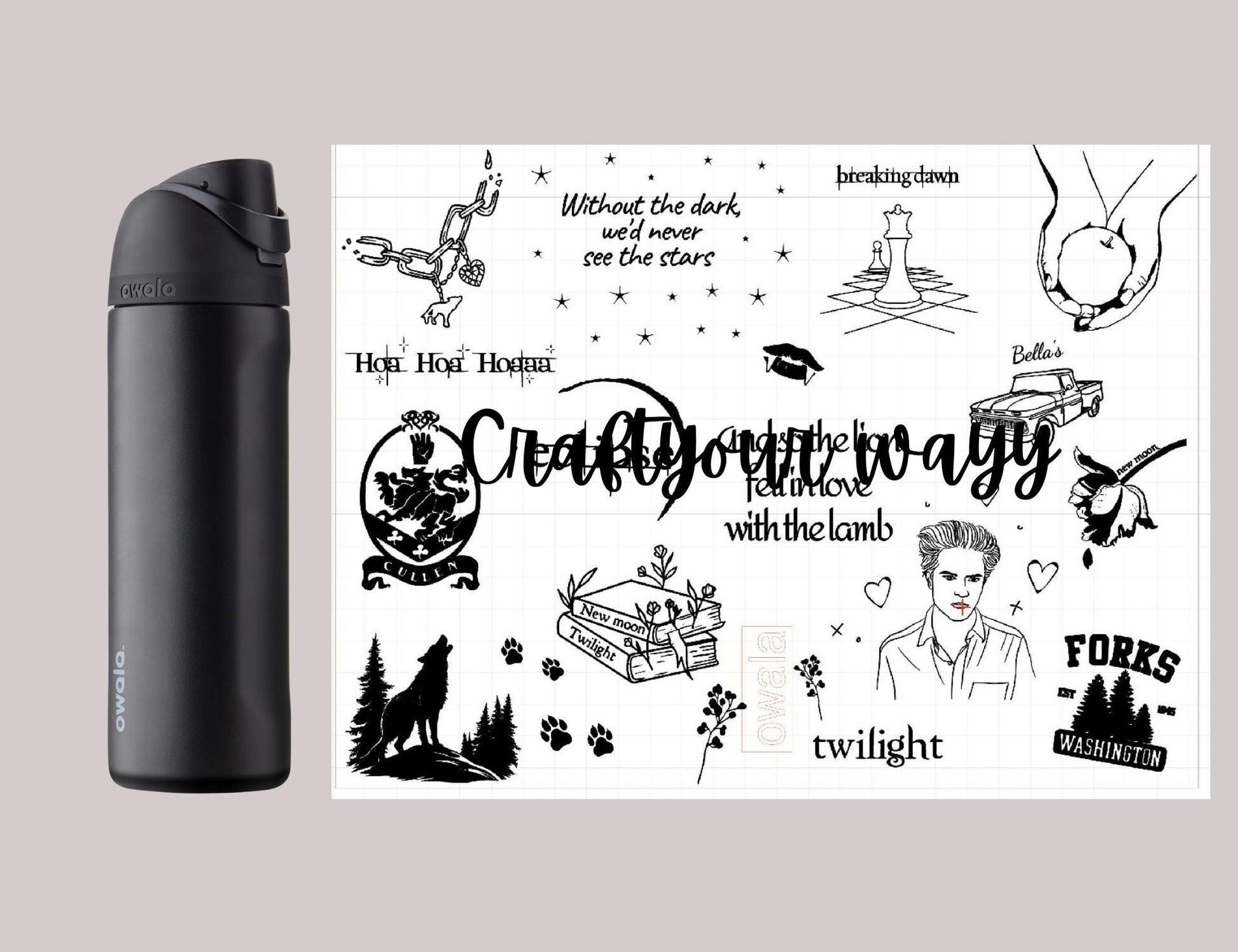 Custom Engraved Owala, Vampire Bella Edward, Owala Free Sip, Laser Engraved, Bella Edward Vampire Tumbler, Vampire engraved gifts