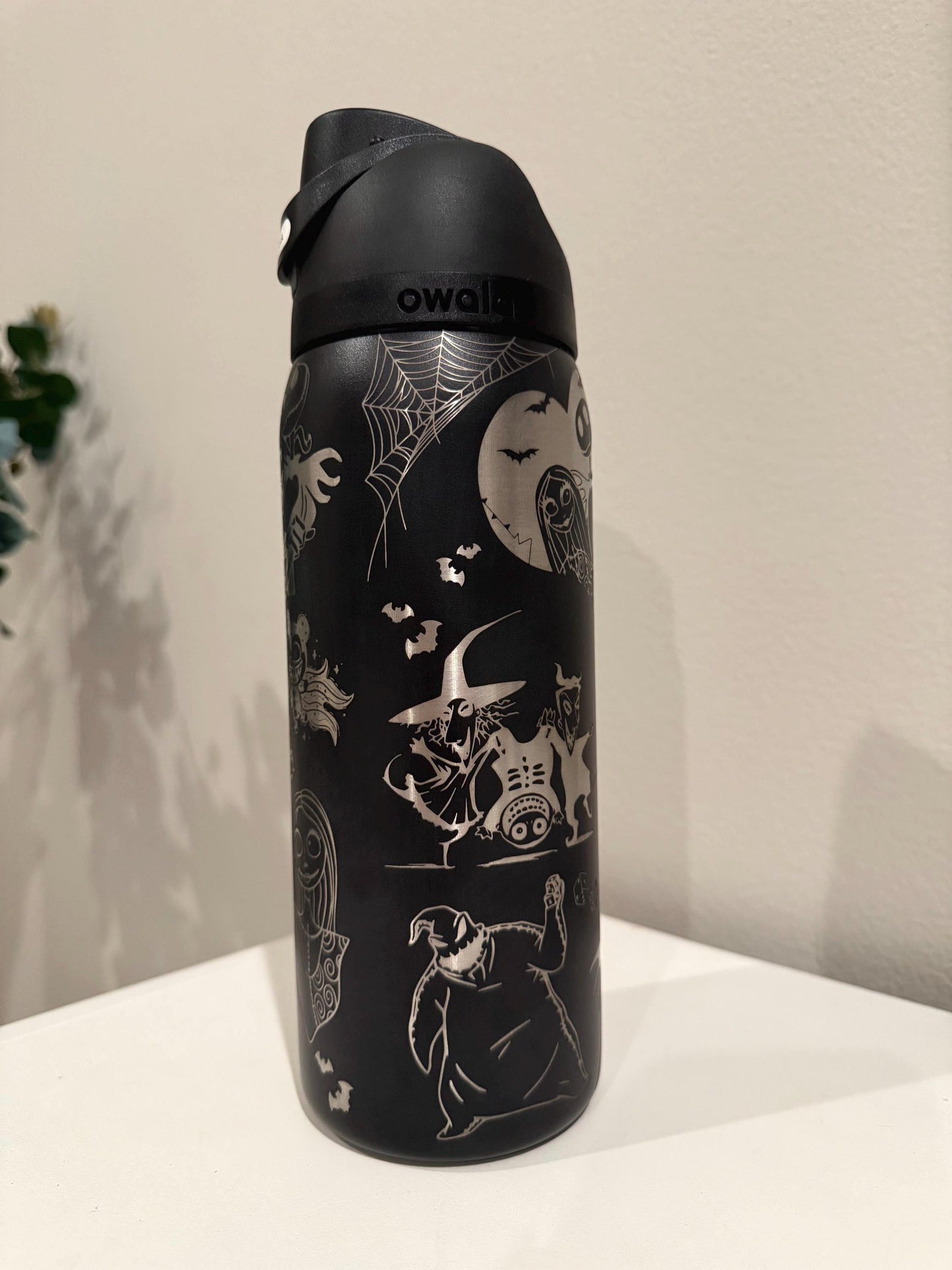 Custom Engraved Owala, Disney Nightmare Before Christmas,Owala Free Sip, Laser Engraved, Jack and Sally Tumbler, Disney engraved gifts