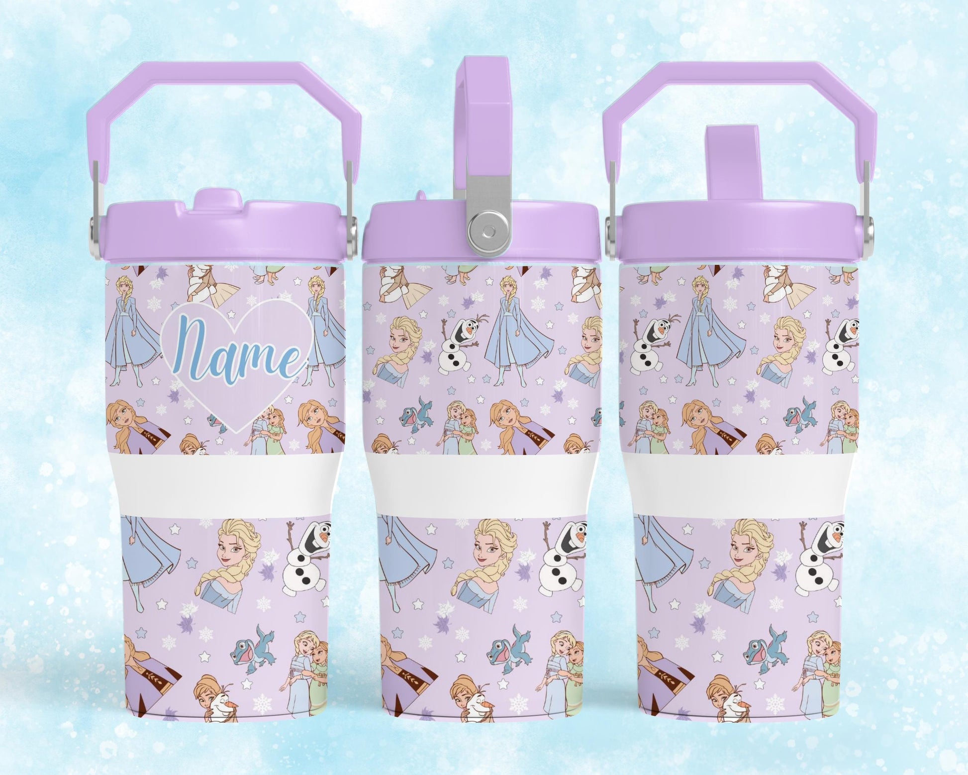 Kids Tumbler 20oz Cup with Handle, Frozen Elsa Ana Olaf, Kids Water Bottle, perfect Birthday Gift, Frozen Disney Movie