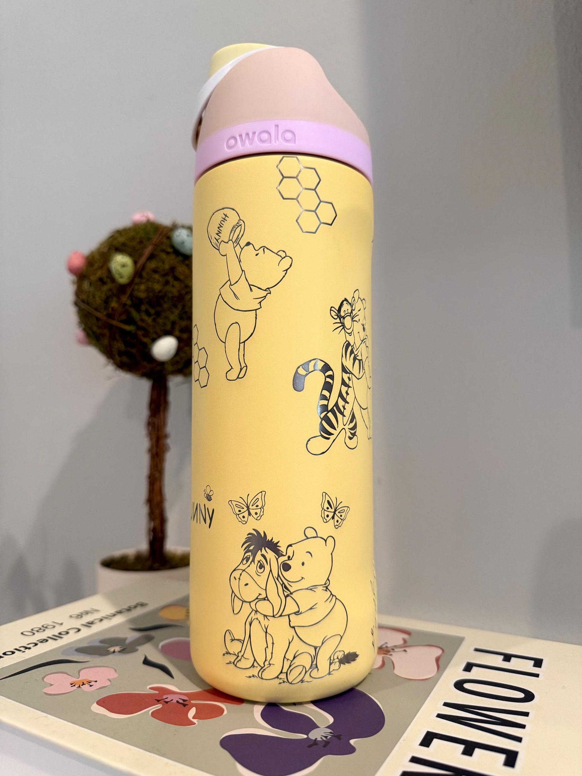 Custom Engraved Owala, Disney Winnie the Pooh, 24oz Free Sip, Laser Engraved, Pooh bear Tumbler, Disney engraved gifts, Pooh & Friends