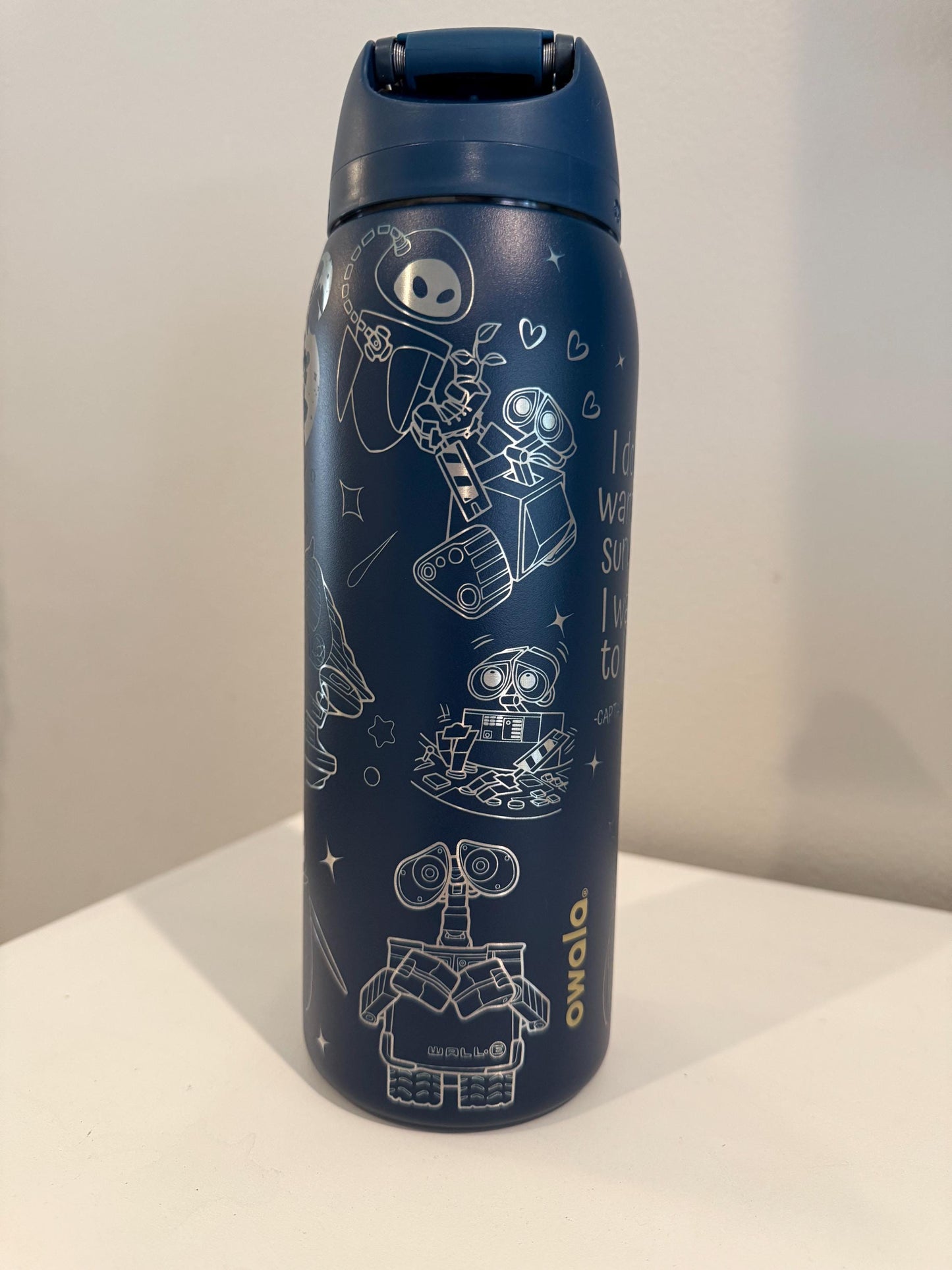 Custom Engraved Owala, Disney Wall E and Eve movie,Owala Free Sip, Laser Engraved, Wall-e Tumbler, Disney engraved gifts