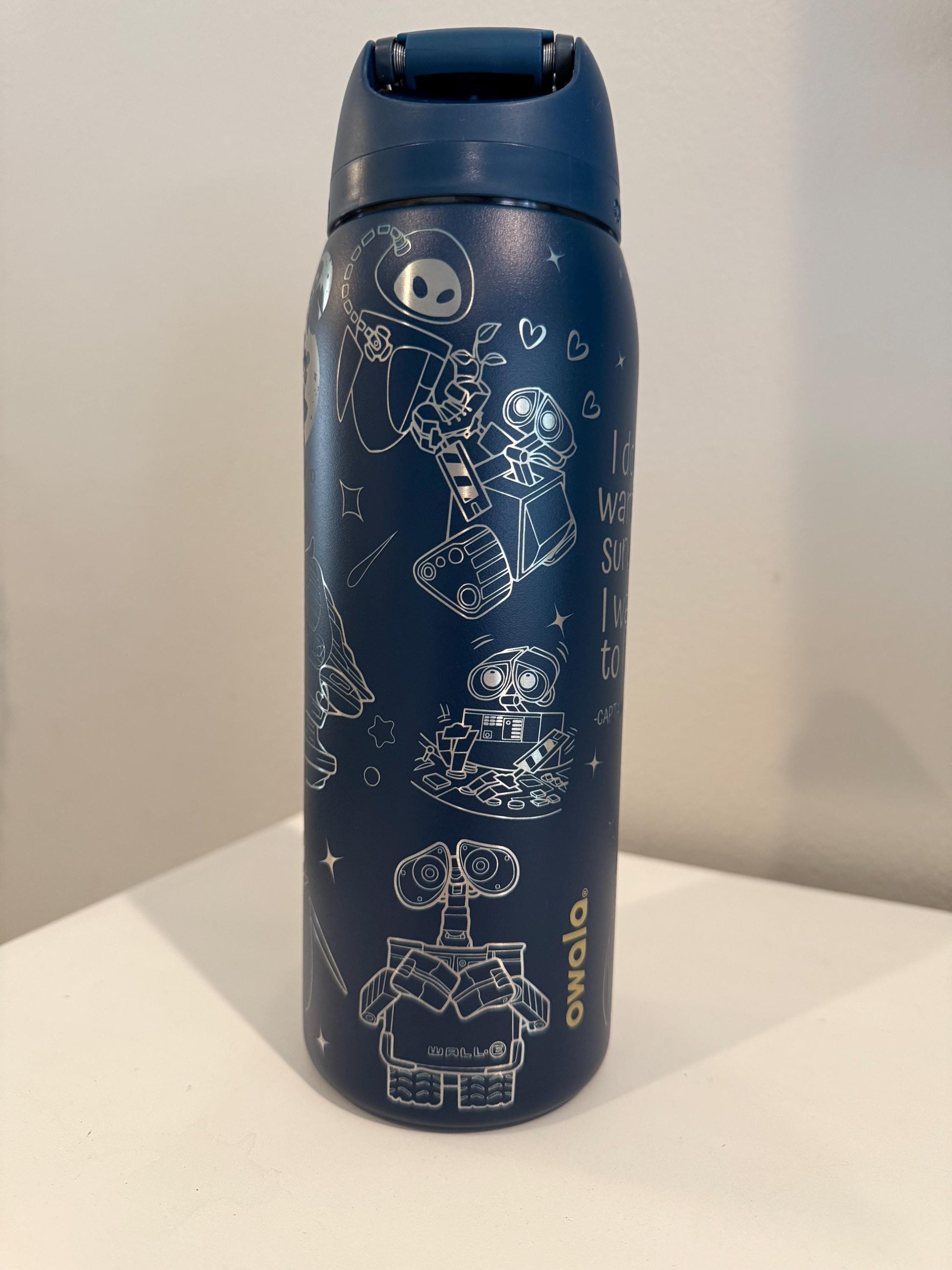 Custom Engraved Owala, Disney Wall E and Eve movie,Owala Free Sip, Laser Engraved, Wall-e Tumbler, Disney engraved gifts