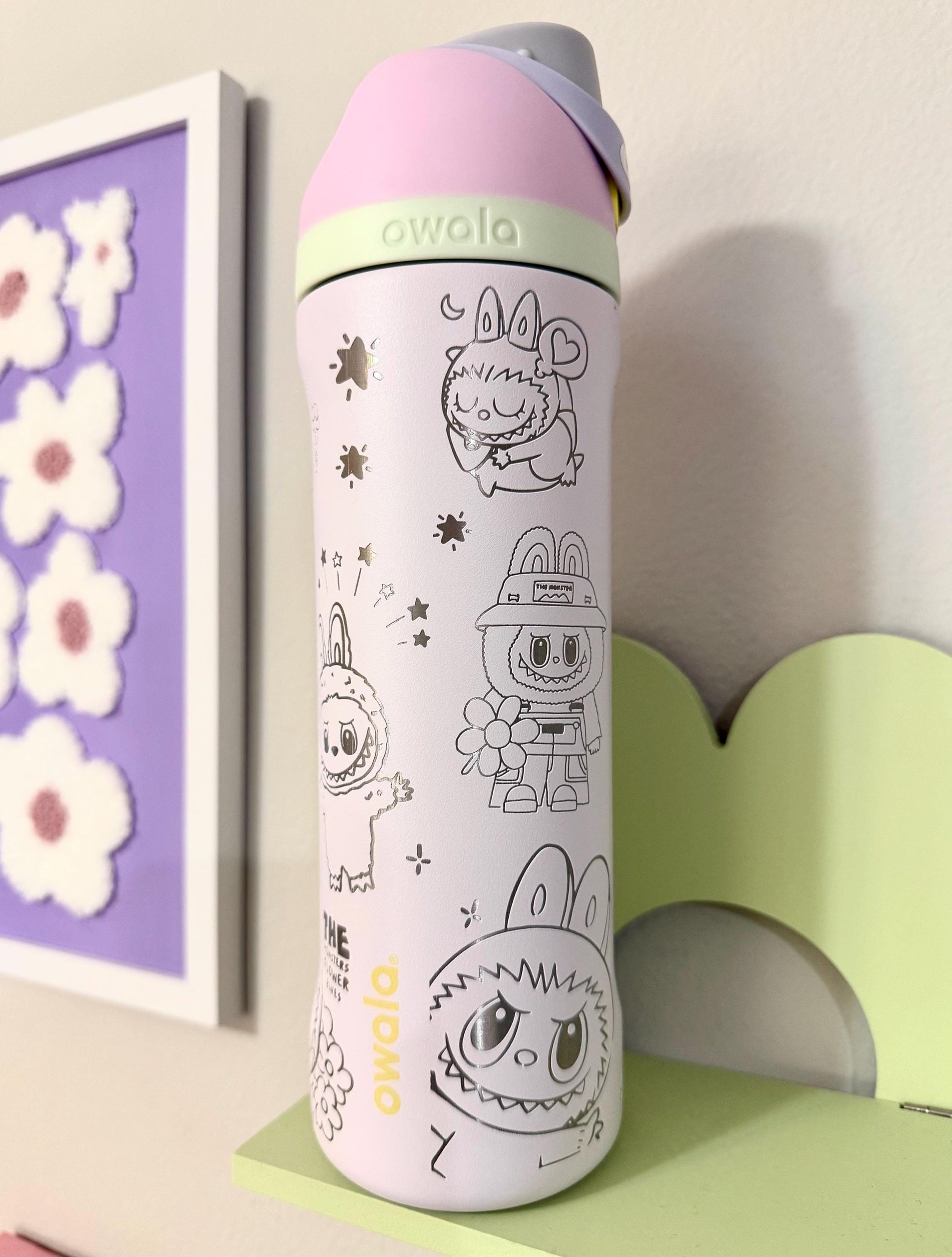 Labubu The Monsters Engraved Owala Free Sip Owala, Kawaii