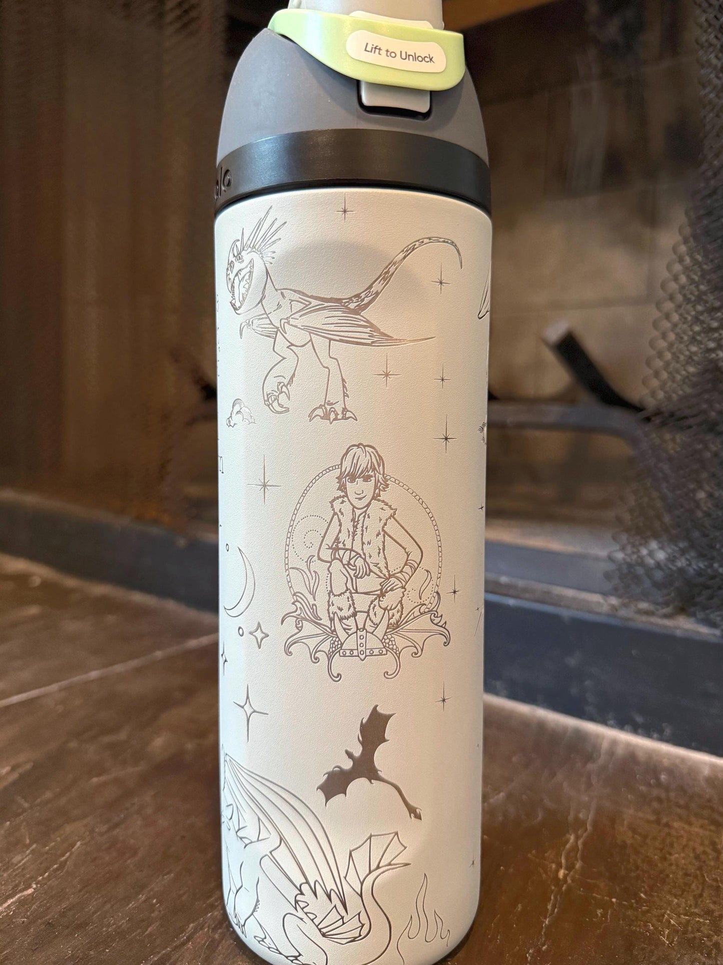 Custom Engraved Owala, Toothless and Hiccup, 24oz Free Sip, Laser Engraved, Dragon Tumbler, How to train your dragon engraved gifts