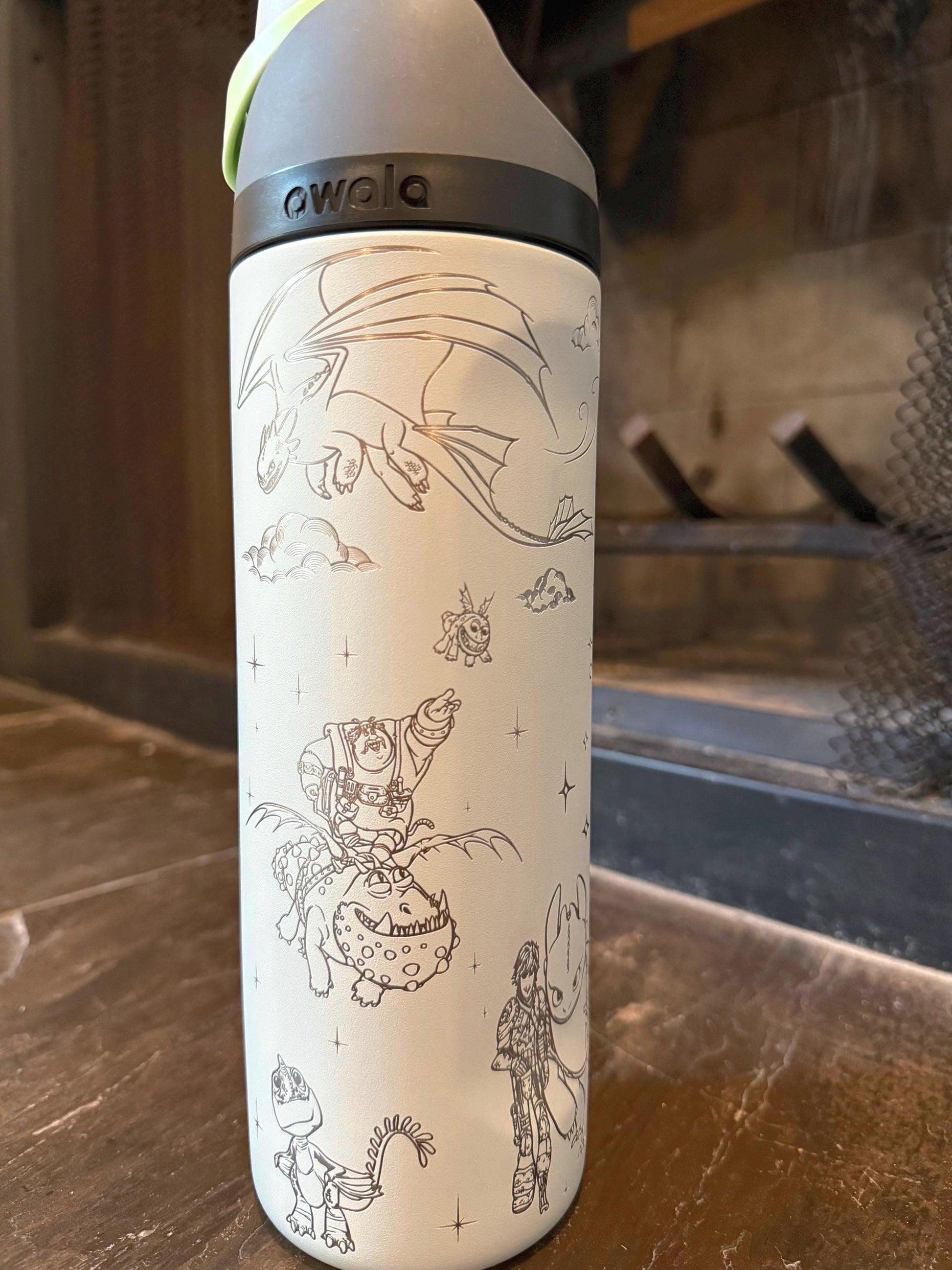 Custom Engraved Owala, Toothless and Hiccup, 24oz Free Sip, Laser Engraved, Dragon Tumbler, How to train your dragon engraved gifts
