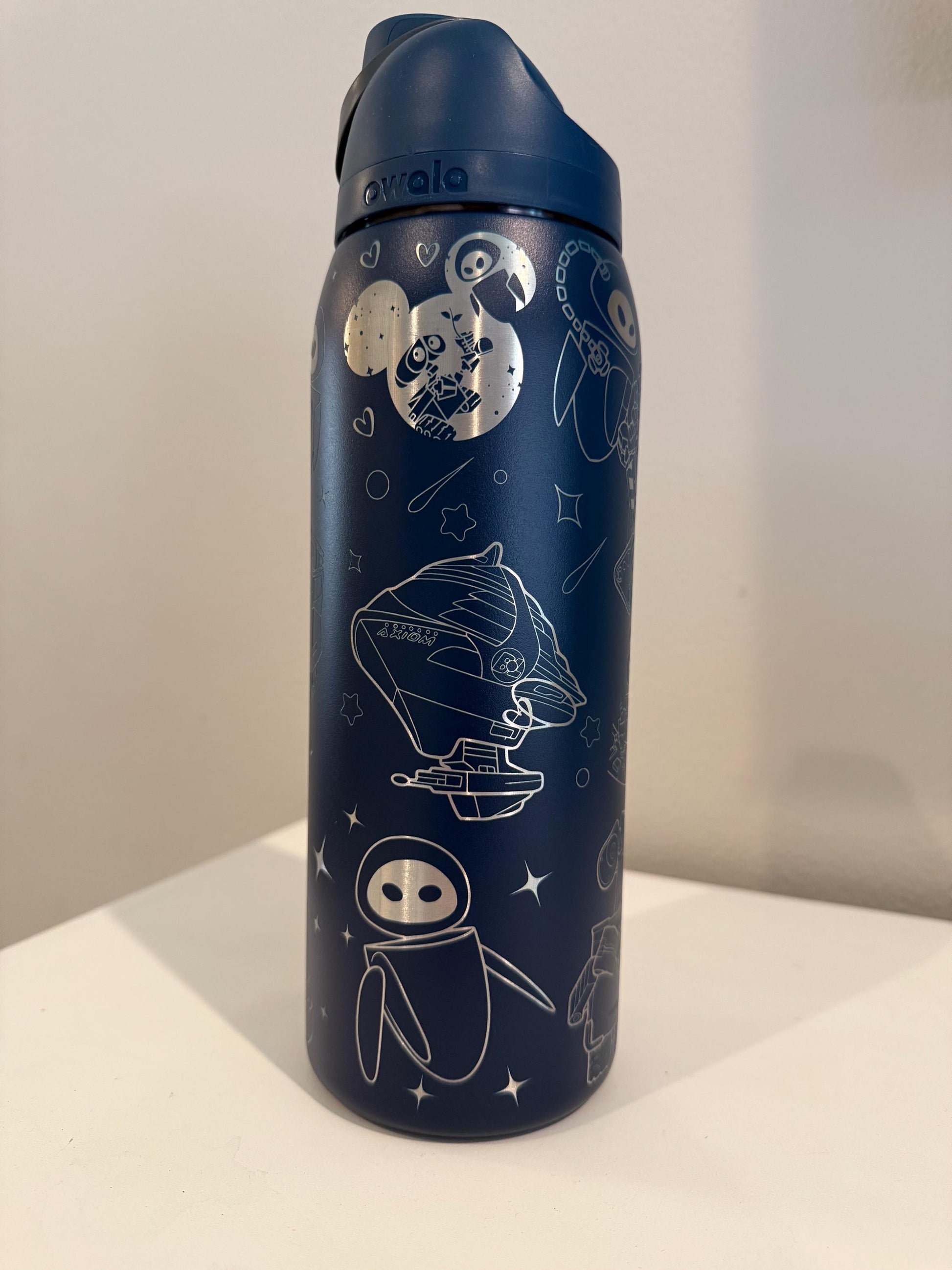 Custom Engraved Owala, Disney Wall E and Eve movie,Owala Free Sip, Laser Engraved, Wall-e Tumbler, Disney engraved gifts
