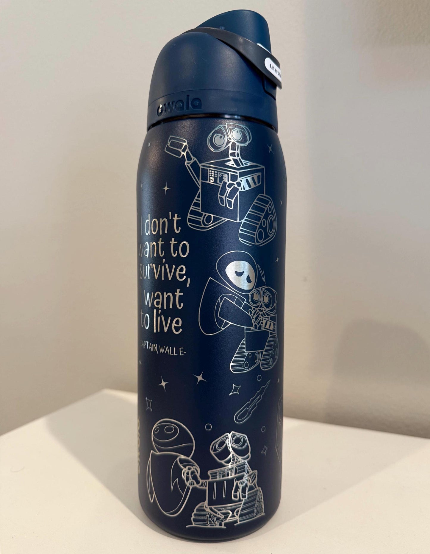 Custom Engraved Owala, Disney Wall E and Eve movie,Owala Free Sip, Laser Engraved, Wall-e Tumbler, Disney engraved gifts