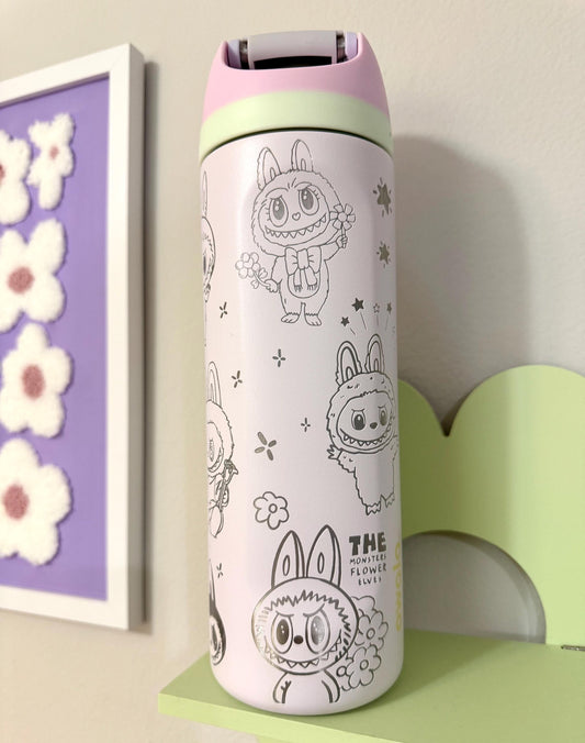 Custom Engraved Owala, Labubu The Monsters, 24oz Free Sip Owala Park Day, Engraved tumbler, Kawaii Cup Disney gift, Mokoko, Kimono