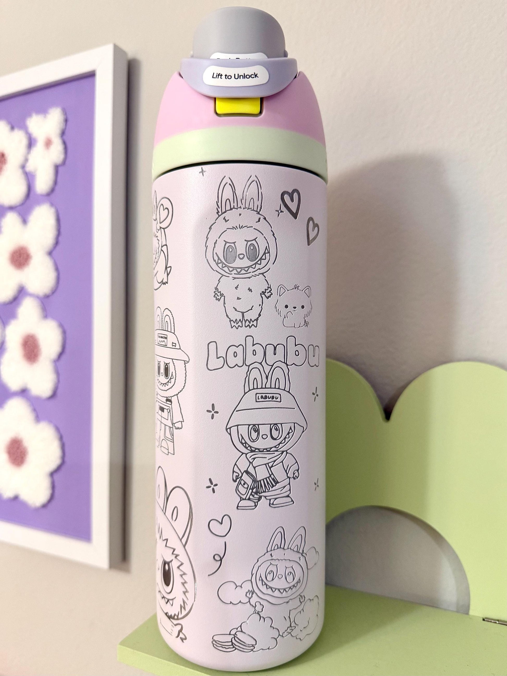 Custom Engraved Owala, Labubu The Monsters, 24oz Free Sip Owala Park Day, Engraved tumbler, Kawaii Cup Disney gift, Mokoko, Kimono