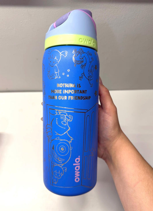 Custom Engraved Owala, Disney Monsters Inc Movie Park Day, Owala Free Sip, Engraved tumbler, Disney Cup Disney gift Mike and Sully and Boo