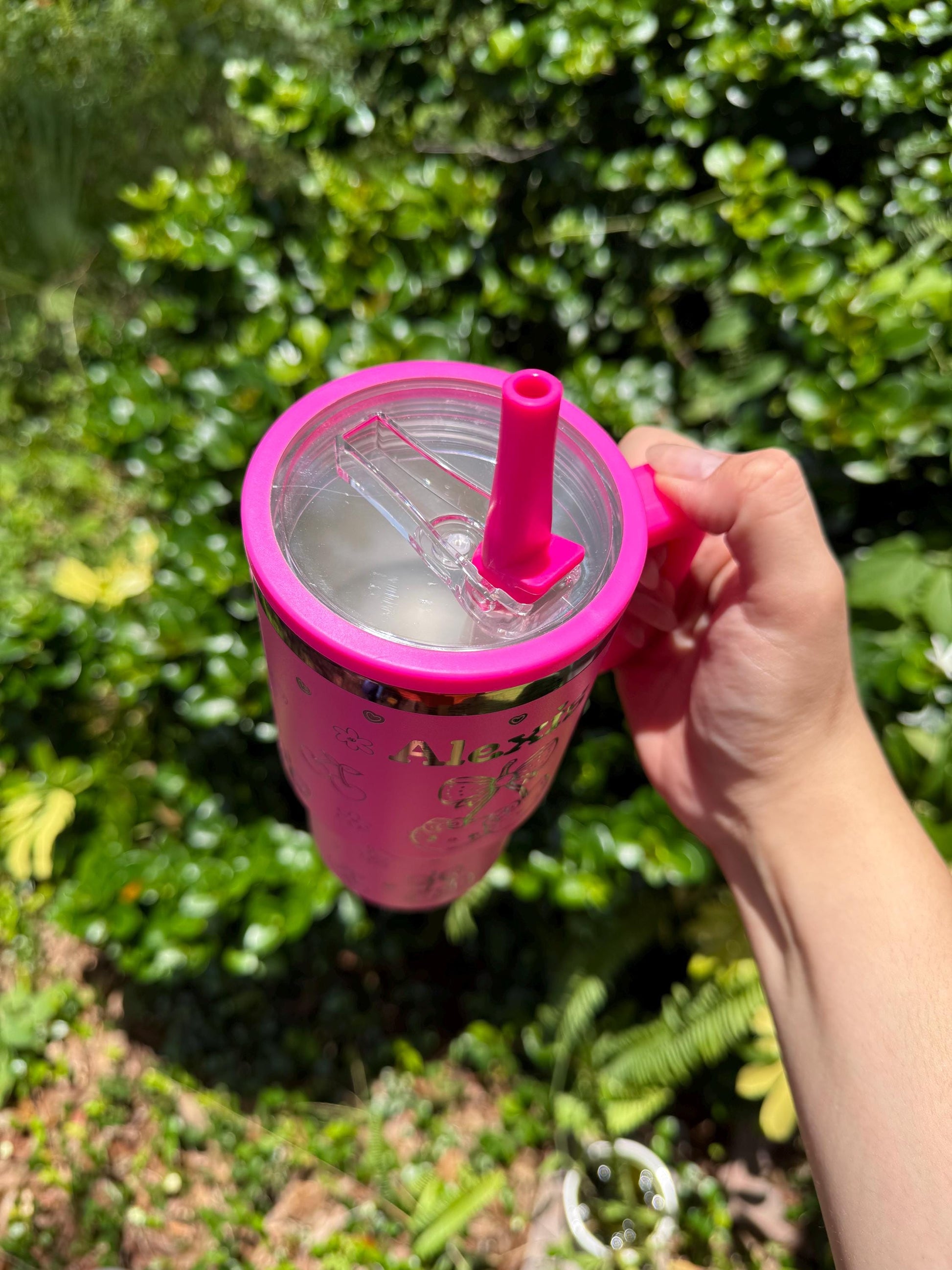 Custom Engraved Kids Tumbler, Kitty Tumbler, 20oz with handle, Engraved tumbler, Spill proof cup, HK Cherry gift for boys and girls Kawaii