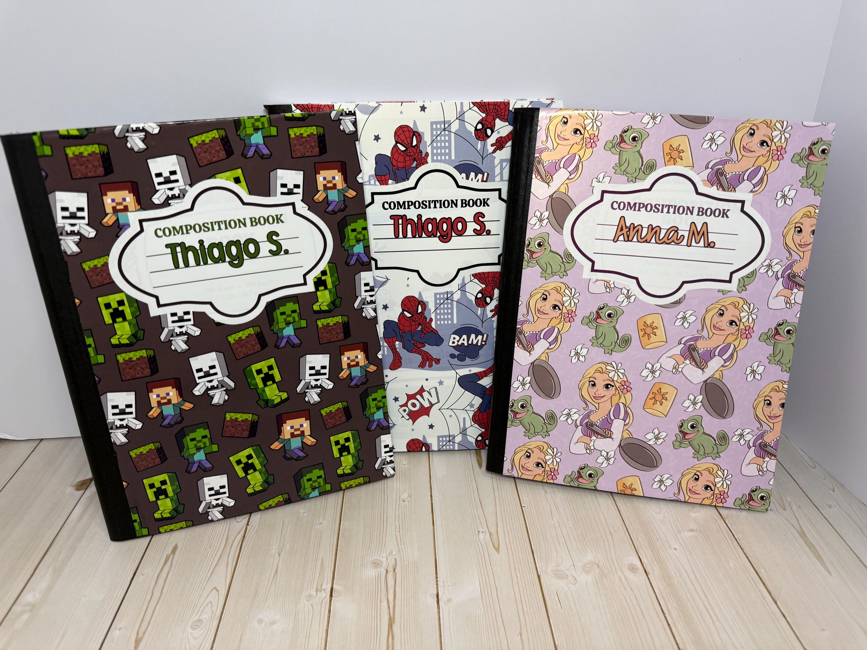 Personalized School Composition Book for kids, Disney School Themed, Personalized with name and your favorite character, Back to school
