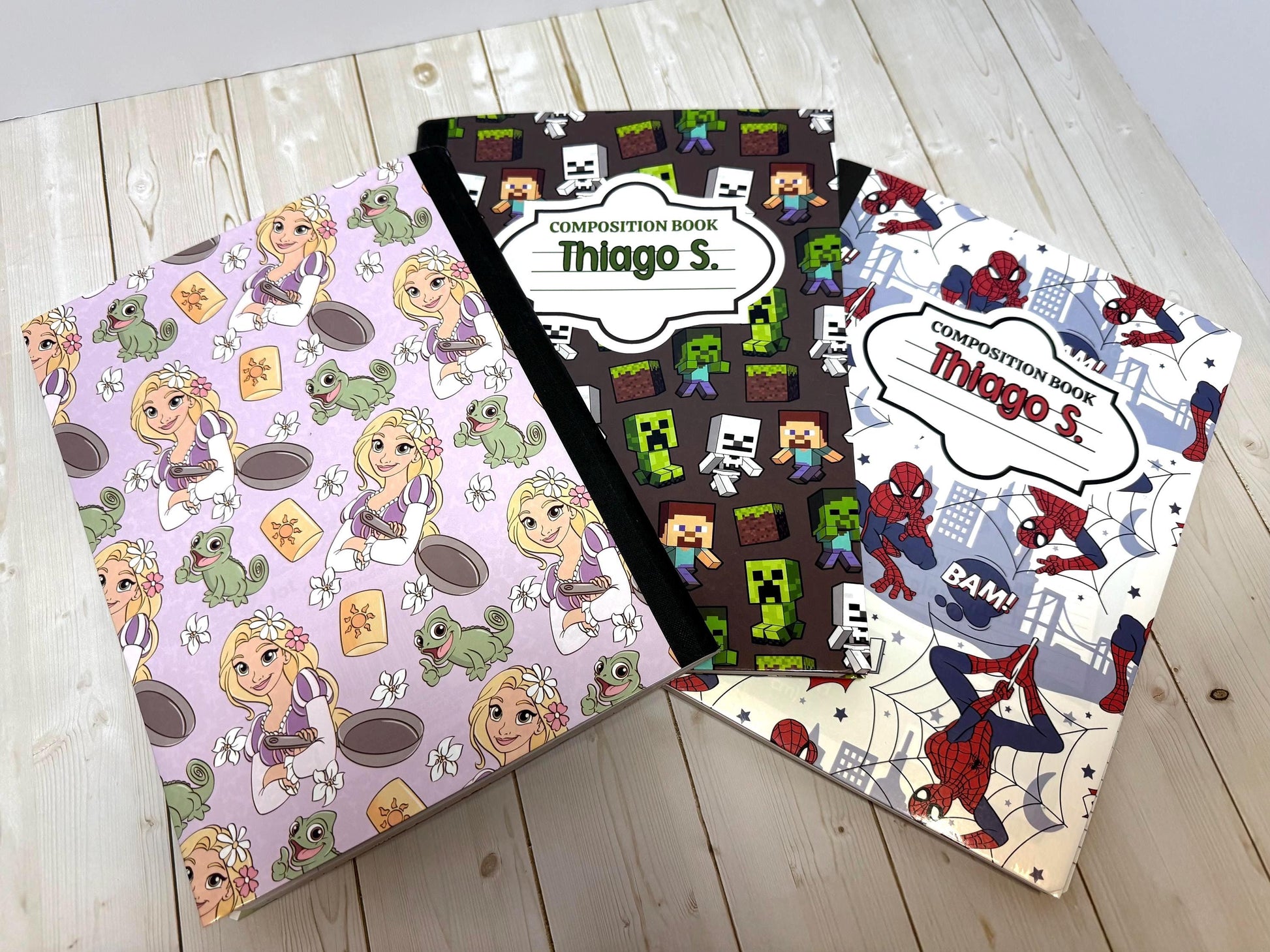 Personalized School Composition Book for kids, Disney School Themed, Personalized with name and your favorite character, Back to school