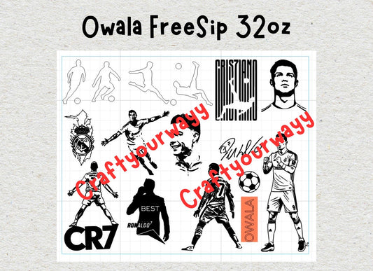Custom Engraved Owala, Cristiano Ronaldo Soccer Player, Owala Free Sip Owala Park Day, Engraved tumbler, Soccer gift Soccer season cup